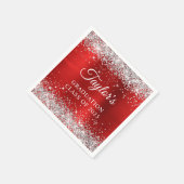 Serviette En Papier Parties scintillant d'argent Red Foil Graduation (Coin)
