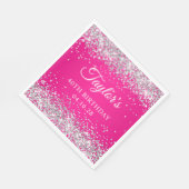 Serviette En Papier Parties scintillant d'argent rose chaud 40e annive (Coin)