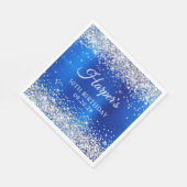 Serviette En Papier Parties scintillant d'argent Royal Blue Foil 30e a (Coin)
