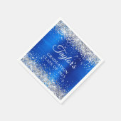 Serviette En Papier Parties scintillant d'argent Royal Blue Foil Gradu (Coin)
