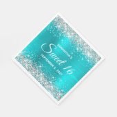 Serviette En Papier Parties scintillant d'argent Turquoise bleu Ombre  (Coin)