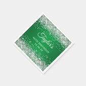 Serviette En Papier Parties scintillant d'argent vert Ombre 40e annive (Coin)