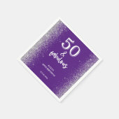 Serviette En Papier Parties scintillant d'argent violet 50e fête d'ann (Coin)