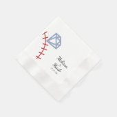 Serviette En Papier Parties scintillant de baseball et d'anneaux Monog (Coin)