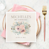 Serviette En Papier Parties scintillant de feuillage rose 40e annivers