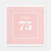 Serviette En Papier Parties scintillant de la poussière d'étoile rose  (Devant)