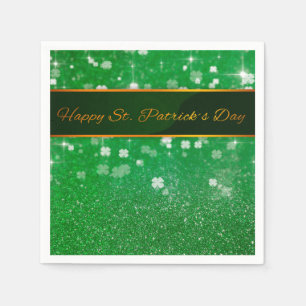 Serviette En Papier Parties scintillant de la Saint Patrick Shamrock