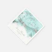 Serviette En Papier Parties scintillant de marbre Mariage Turquoise Si (Coin)