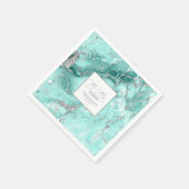 Serviette En Papier Parties scintillant de marbre Mariage Turquoise Si (Coin)
