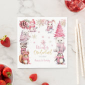 Serviette En Papier Parties scintillant de neige de l'hiver onederland (En situation)