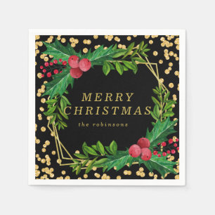 Serviette En Papier Parties scintillant de Noël de la famille Black G
