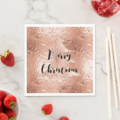 Serviette En Papier Parties scintillant de Noël rose Gold Glam (En situation)