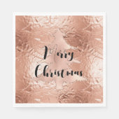 Serviette En Papier Parties scintillant de Noël rose Gold Glam (Devant)