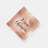 Serviette En Papier Parties scintillant de Noël rose Gold Glam (Coin)