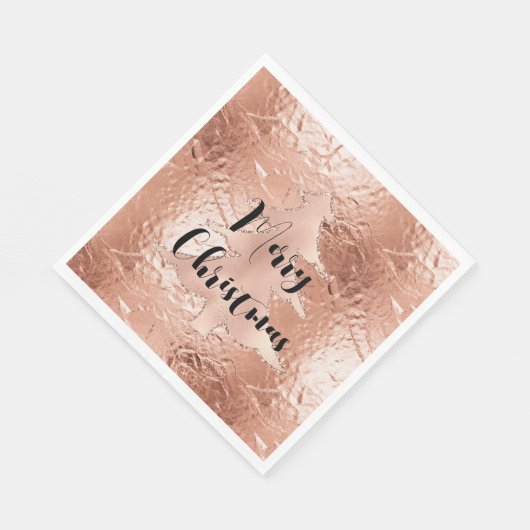 Serviette En Papier Parties scintillant de Noël rose Gold Glam (Coin)