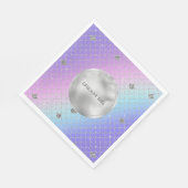 Serviette En Papier Parties scintillant de sirène d'argent d'Aqua rose (Coin)