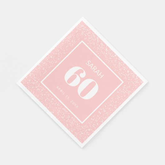 Serviette En Papier Parties scintillant de Stardust blanc rose pâle 60 (Coin)