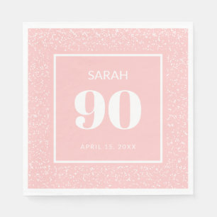 Serviette En Papier Parties scintillant de Stardust blanc rose pâle 90