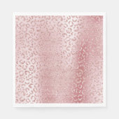 Serviette En Papier Parties scintillant de verre rose pâle Leopard (Devant)