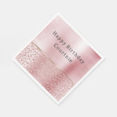 Serviette En Papier Parties scintillant de verre rose pâle Leopard (Coin)