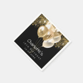 Serviette En Papier Parties scintillant des ballons d'or noir (Coin)