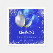 Serviette En Papier Parties scintillant des ballons royaux bleus (Devant)