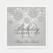 Serviette En Papier Parties scintillant d'hiver de 40e anniversaire en (Devant)
