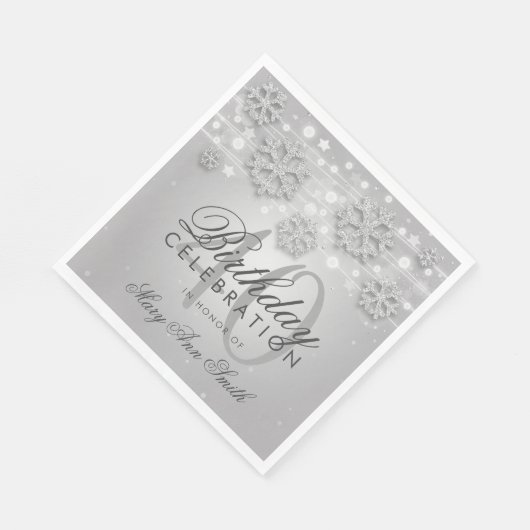 Serviette En Papier Parties scintillant d'hiver de 40e anniversaire en (Coin)