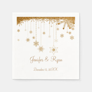 Serviette En Papier Parties scintillant d'hiver Flammes de neige maria