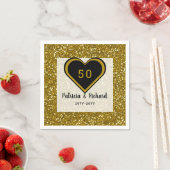 Serviette En Papier Parties scintillant d'or 50e anniversaire Mariage (En situation)