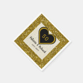 Serviette En Papier Parties scintillant d'or 50e anniversaire Mariage (Coin)