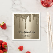 Serviette En Papier Parties scintillant d'or 50e anniversaire Mariage (En situation)