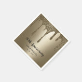 Serviette En Papier Parties scintillant d'or 50e anniversaire Mariage (Coin)