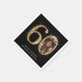 Serviette En Papier Parties scintillant d'or adulte 60e anniversaire P (Coin)