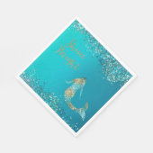 Serviette En Papier Parties scintillant d'or Aqua étincelle Mermaid (Coin)