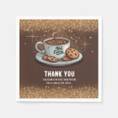 Serviette En Papier Parties scintillant d'or Baby shower d'hiver Choco (Devant)