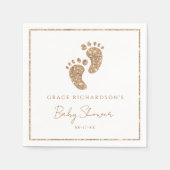 Serviette En Papier Parties scintillant d'or Baby shower pieds bébé Pe (Devant)