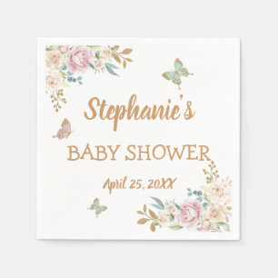 Serviette En Papier Parties scintillant d'or Baby shower Rose petit pa