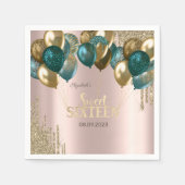 Serviette En Papier Parties scintillant d'or Ballons Rose Gold Sweet 1 (Devant)