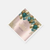 Serviette En Papier Parties scintillant d'or Ballons Rose Gold Sweet 1 (Coin)