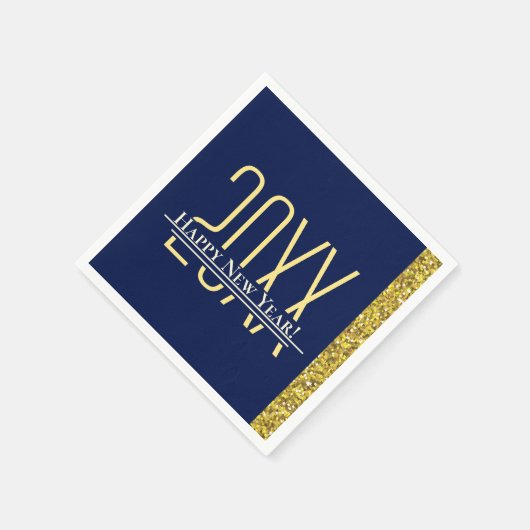 Serviette En Papier Parties scintillant d'or bleu Bonne Nouvel An Vaca (Coin)