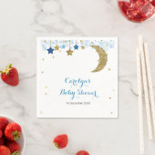 Serviette En Papier Parties scintillant d'or bleu luneDouche nuptiale (En situation)