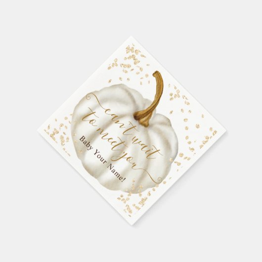 Serviette En Papier Parties scintillant d'or chic citrouille aquarelle (Coin)