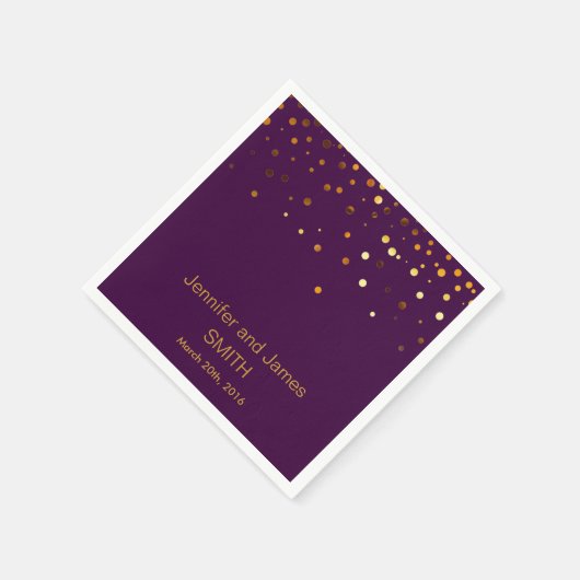 Serviette En Papier Parties scintillant d'or Confetti Mariage violet p (Coin)