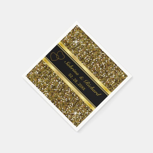 Serviette En Papier Parties scintillant d'or Confetti | Personnalisez (Coin)
