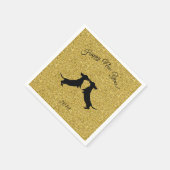 Serviette En Papier Parties scintillant d'or Dachshund Nouvel An (Coin)