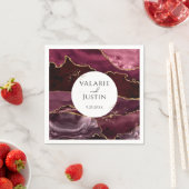 Serviette En Papier Parties scintillant d'or de Bourgogne Mariage de m (En situation)
