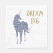 Serviette En Papier Parties scintillant d'or Dream Big Unicorn (Devant)