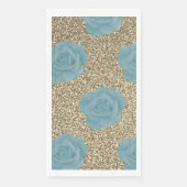 Serviette En Papier Parties scintillant d'or Dusty Blue Rose Mariage F (Devant)