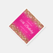 Serviette En Papier Parties scintillant d'or et Hot Pink 50e anniversa (Coin)
